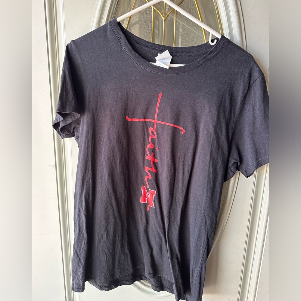 Faith Nebraska black SS TEE